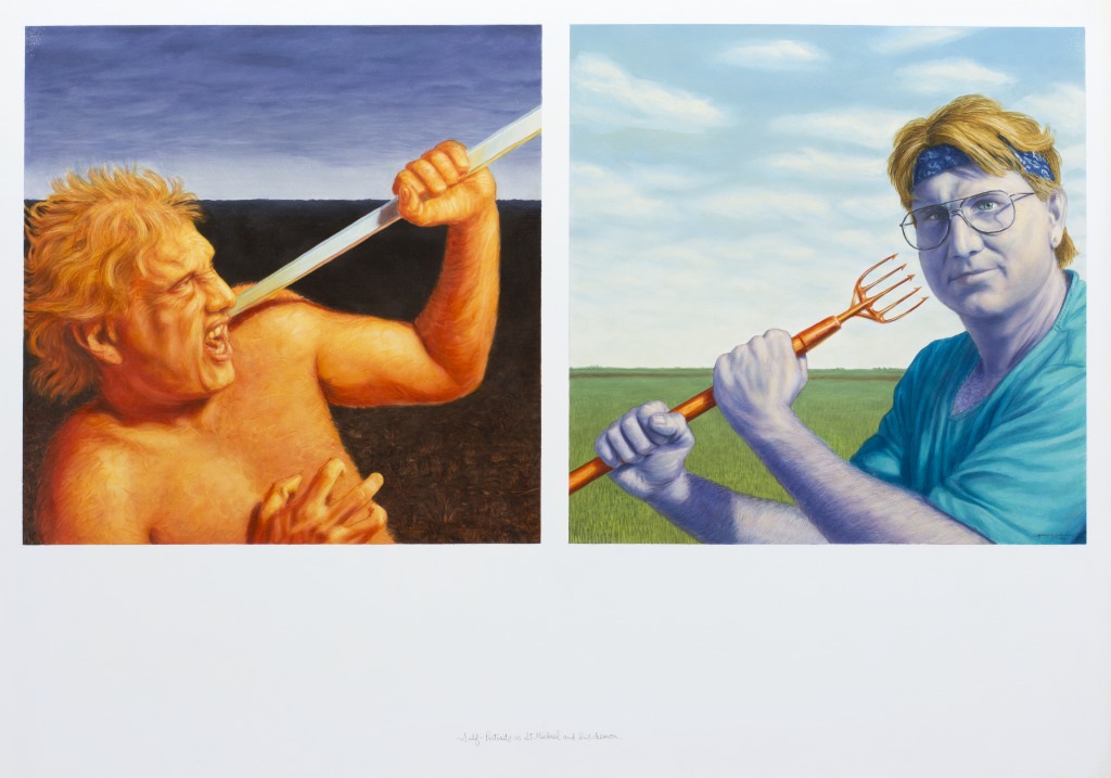 Self-portraits as St Michael and his demon